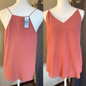 Loft Outlet Women MP Petite Terracotta Crepe V-Neck Camisole Tank Top NWT